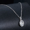 925 Sterling Silver 1 Carat Moissanite Necklace with Pavé Setting, 400 mm Length for Women