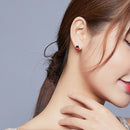 925 Sterling Silver Earrings with Enamel - Bug 1.0 x 0.8 cm, Flower 0.9 x 0.9 cm - Women