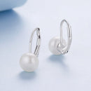 925 Sterling Silver White Gold Plated Freshwater Pearl Earrings for Women