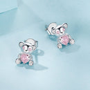 925 Sterling Silver Earrings with CZ in White Gold Plating