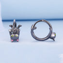 925 Sterling Silver Enamel Black Gold Earrings for Women