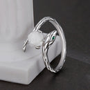 925 Sterling Silver White Gold Plated Ring with Cubic Zirconia for Women