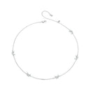 925 Sterling Silver Adjustable Necklace with White Gold Plating