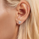 925 Sterling Silver Earrings with CZ and White Gold Plating for Women