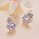 925 Sterling Silver 5.0mm Moissanite Earrings with CZ, 1.0cm for Women