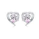 925 Sterling Silver Earrings with Pavé Setting CZ, 0.9cm for Women
