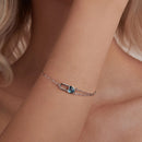 925 Sterling Silver Aquamarine Bracelet for Women