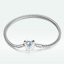 925 Sterling Silver Moonstone Bracelet 17cm for Women