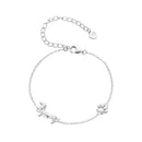 925 Sterling Silver Plated Platinum 150mm+60mm Bracelet for Women