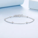 925 Sterling Silver & Plated White Gold Bracelet with Adjustable Length