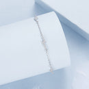 925 Sterling Silver Pave Setting CZ Bracelet with White Gold Plating