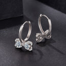 925 Sterling Silver Moissanite 0.20 Carat Earrings Plated White Gold for Women