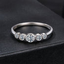 925 Sterling Silver Moissanite Ring Size 6, 0.20ct, Plated White Gold for Women