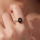 925 Sterling Silver Gold-Plated CZ Pavé Ring for Women