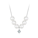 925 Sterling Silver Moissanite & Quality Shell Pearl Adjustable Necklace for Women