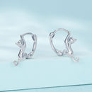 925 Sterling Silver Plated Gold Earrings Size 1.8cm for Women