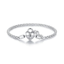 925 Sterling Silver Pavé Setting CZ Bracelet Size 17.0 for Women