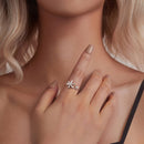 925 Sterling Silver Ring with White Gold Plating and CZ for Women