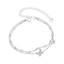 925 Sterling Silver Bracelets with Platinum Plating and CZ Stones - 150+60mm