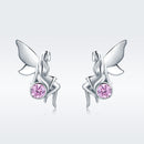 925 Sterling Silver Earrings with Pavé Setting CZ, 1.6*0.7 cm for Women