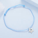 925 Sterling Silver Adjustable Cotton Rope Bracelet for Women