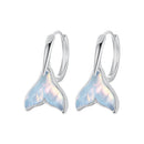 925 Sterling Silver Transparent Glass Earrings for Women