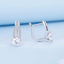 925 Sterling Silver Earrings with CZ Pavé Setting, 1.4*0.62cm for Women