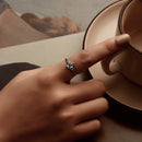 925 Sterling Silver Enamel 0.9x1.0cm Pendant Rings for Women