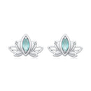 925 Sterling Silver Earrings with Pavé CZ and White Gold Plating, Size 0.9*1.3 cm for Women