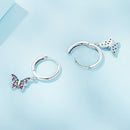 925 Sterling Silver Earrings with Pavé Setting CZ, 2.3*0.95cm, for Women