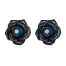 925 Sterling Silver Earrings with Turquoise and Black Gold Finish