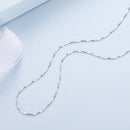 925 Sterling Silver White Gold Plated Necklace 40+5cm for Women