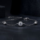 925 Sterling Silver 5mm Moissanite & 3mm Moissanite Bracelet for Women