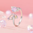 925 Sterling Silver Ring with Pavé Setting CZ, White Gold Plated, 1.7mm Width, for Women