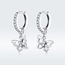 S925 Oxidized Silver Pavé Setting CZ Earrings for Women