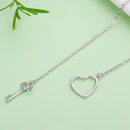 925 Sterling Silver Necklace 55cm with Heart Pendant for Women