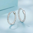 925 Sterling Silver Plated White Gold Earrings Size 1.4x0.2cm for Women