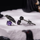 925 Sterling Silver Earrings with Pavé Setting CZ in Black Gold - Size 0.8*1.1cm for Women