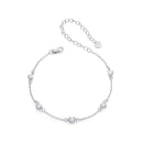 925 Sterling Silver Bracelet with Pavé Setting CZ and White Gold Plating