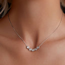 925 Sterling Silver 4mm Moissanite Plated Platinum Necklace for Women