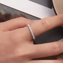 925 Sterling Silver White Gold Plated 0.26cm CZ Ring Size 6.0 for Women