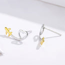 925 Sterling Silver Earrings, 0.6cm, Plated Gold, Plated Platinum for Women