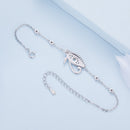 925 Sterling Silver Pavé Setting CZ & Translucent Opal Bracelet 160+50mm for Women
