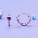 925 Sterling Silver Enamel Pavé Setting CZ Earrings for Women