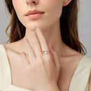 925 Sterling Silver & White Gold Plated Pavé CZ Ring