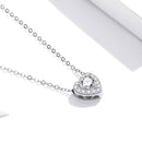 925 Sterling Silver Adjustable Cubic Zirconia Pendant Necklace for Women