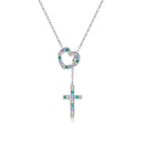 925 Sterling Silver Plated Necklace with Adjustable Length 42.5cm and CZ for Women