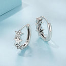 925 Sterling Silver Earrings with Pavé Setting CZ in Oxidized Silver
