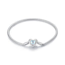 925 Sterling Silver Moonstone Bracelet 17.0 cm with White Gold Plating for Women