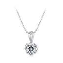 925 Sterling Silver Moissanite Necklace 40+5cm with White Gold Plating for Women